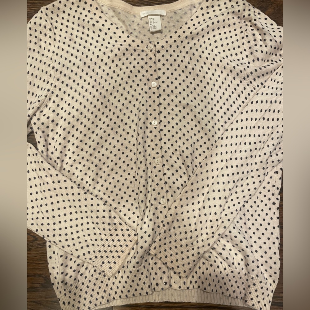 Polka Dot Women’s Cardigan - Cream and Black